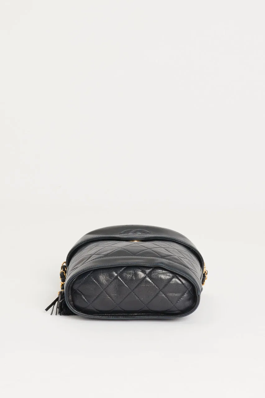 1989-1991 Navy Quilted Binocular Pre-owned Shoulder Bag