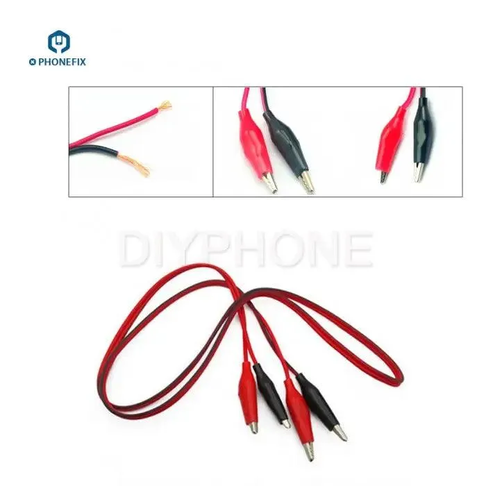 1m / 3ft Test Leads Set with Double-ended Alligator Clips Jumper Wire