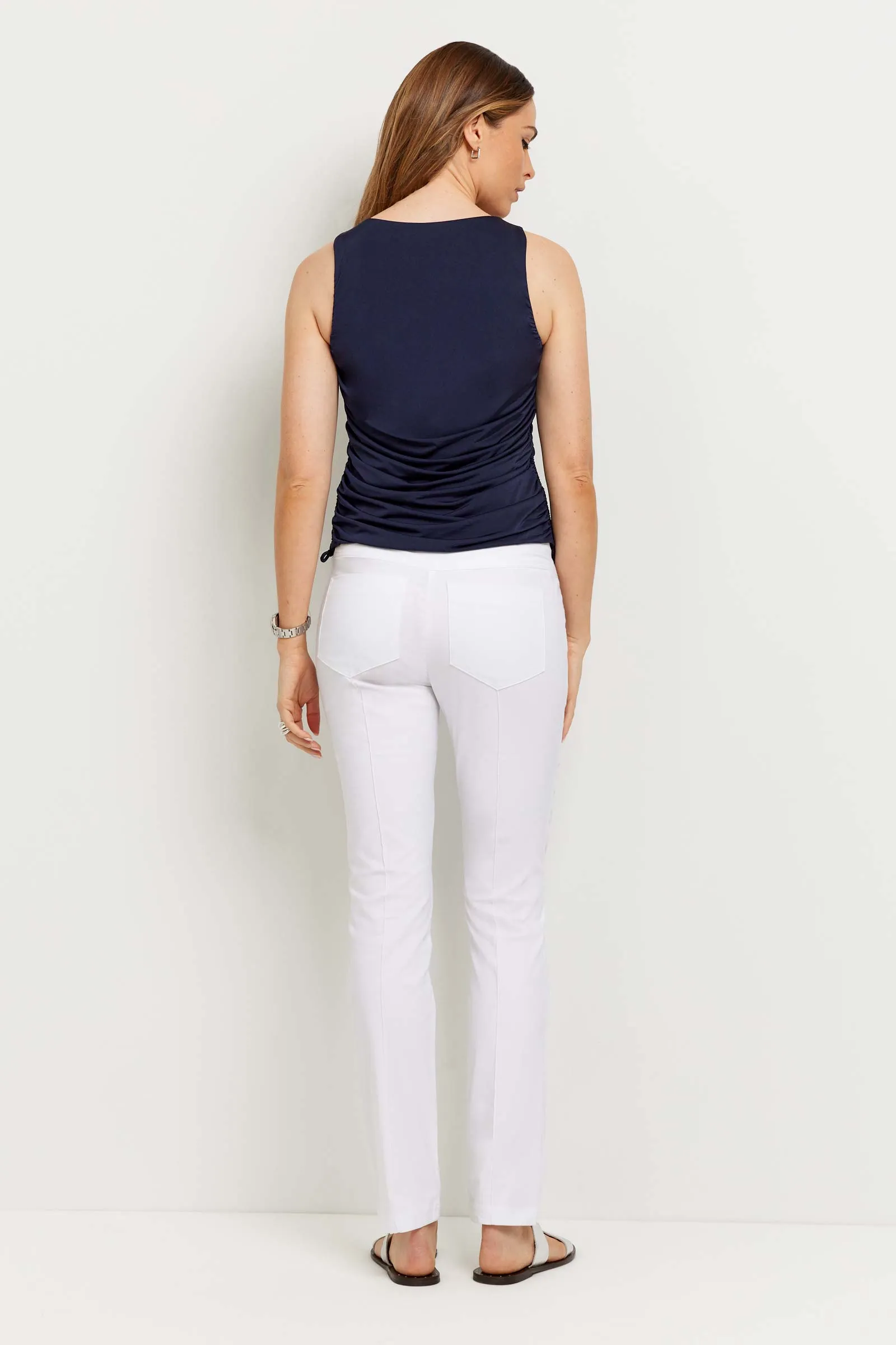 Alix Ruched Sleeveless Super Jersey Top