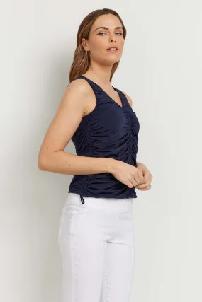Alix Ruched Sleeveless Super Jersey Top
