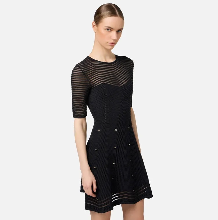 AM03B46E2 Herringbone pattern mini dress