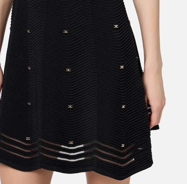 AM03B46E2 Herringbone pattern mini dress