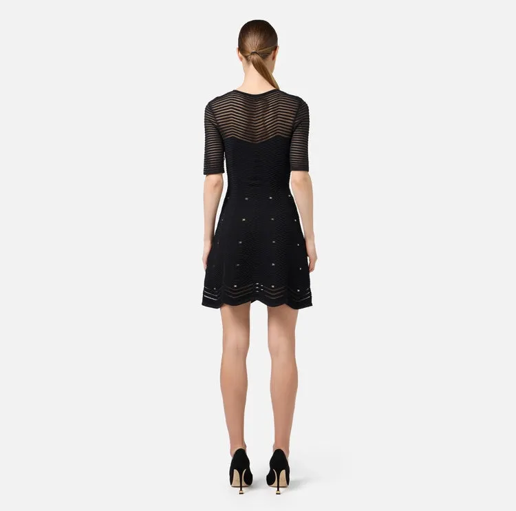 AM03B46E2 Herringbone pattern mini dress