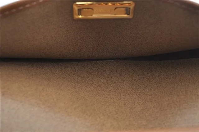 Auth Christian Dior Honeycomb Chain Shoulder Cross Bag PVC Leather Beige J2920