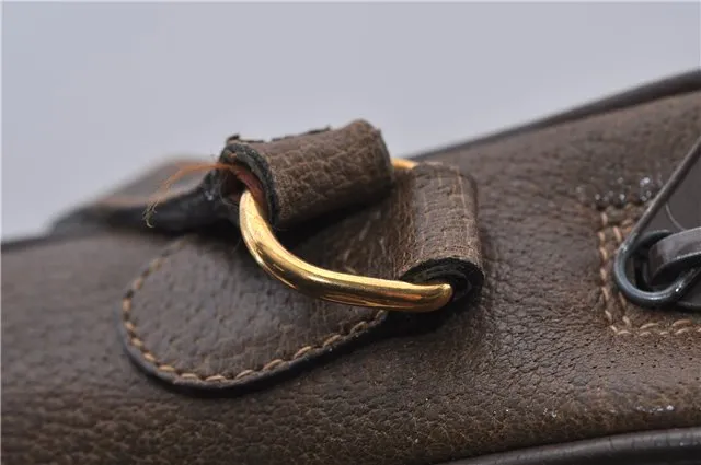Auth GUCCI Web Sherry Line Shoulder Cross Bag GG PVC Leather Brown Junk 7396C