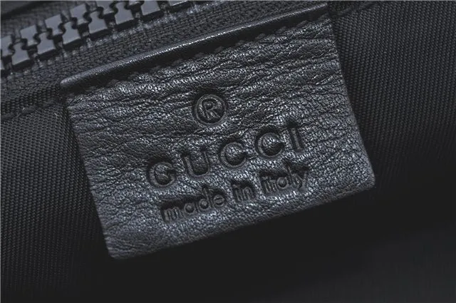 Auth GUCCI Web Sherry Line Shoulder Cross Bag Nylon Leather 181067 Black 0344D