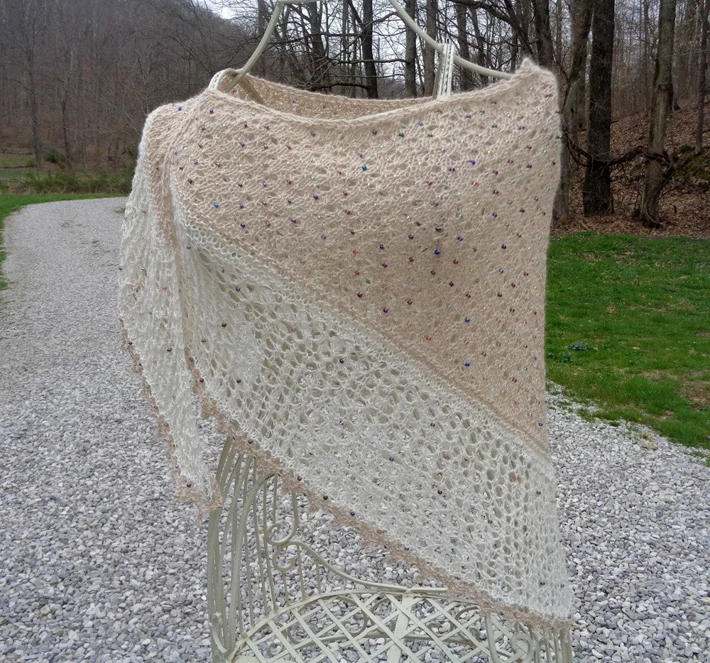 Beaded Alpaca shawl