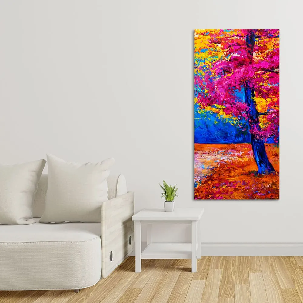 Beautiful Autumn Season Colorful Trees Wall Painting