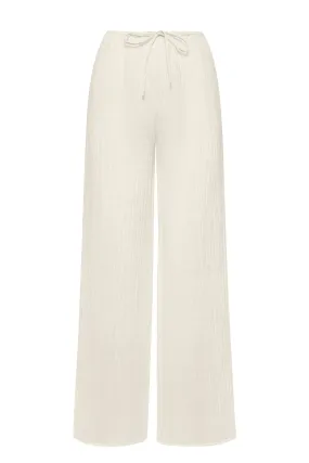 Belize Pant - Ivory Crinkle Linen