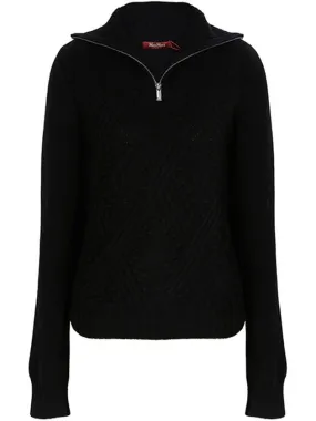 Black Etra Wool Camisie Turtleneck Sweater 010 00323