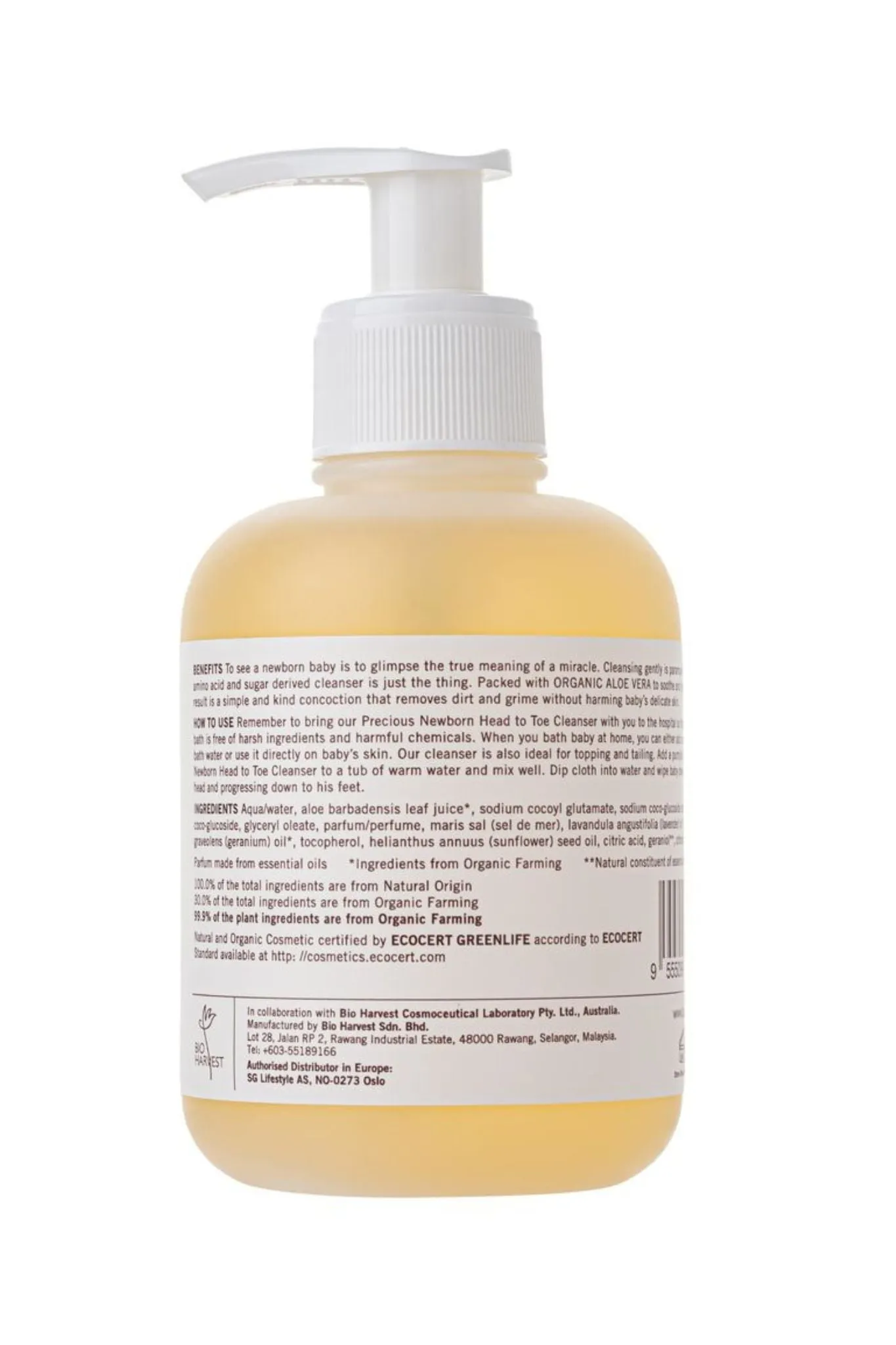 Buds Cherished Organics Precious Newborn Head to Toe Cleanser 250ml