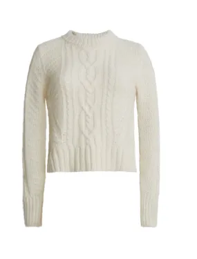 Carly Cable Knit Ivory Sweater