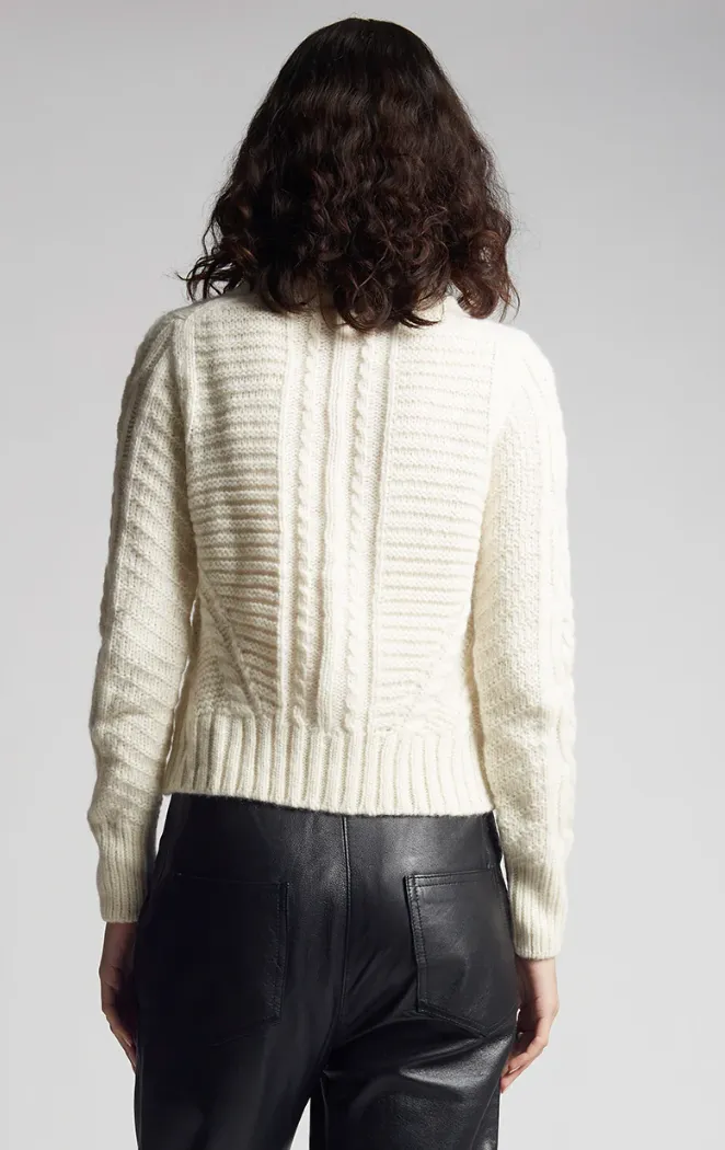 Carly Cable Knit Ivory Sweater