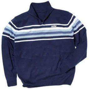 Carter Mens Stripe 1/2 Zip Knit Top Navy