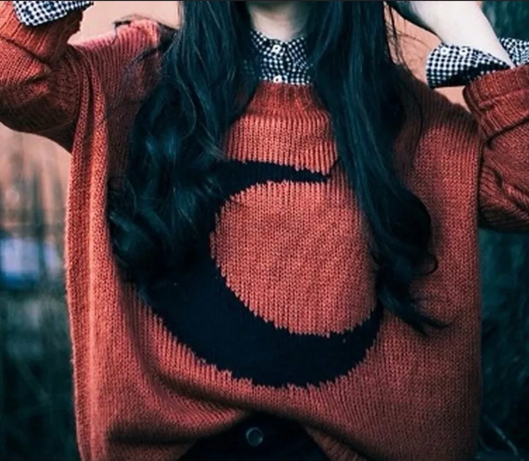 Crescent Moon Mauve Sweater