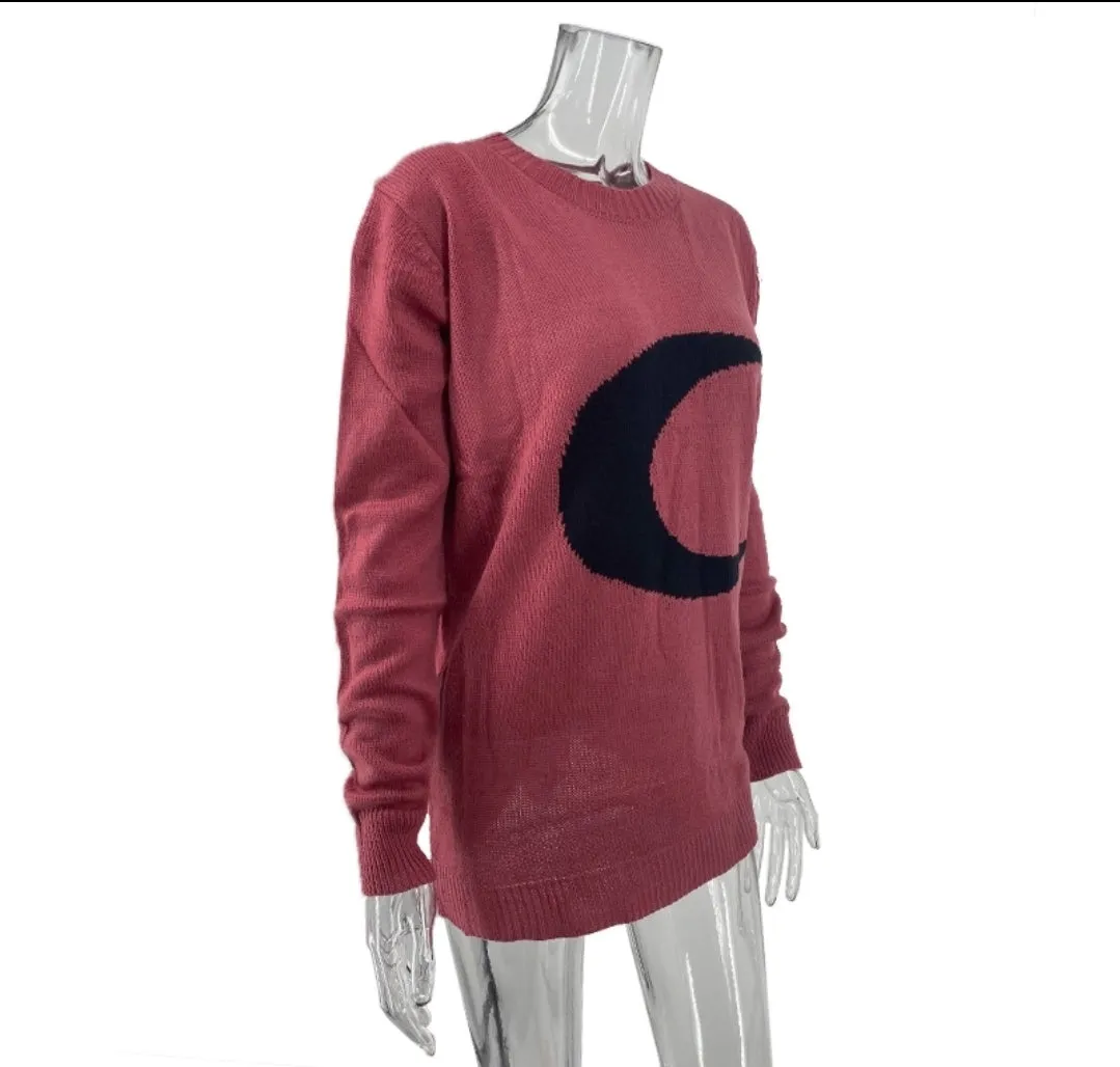 Crescent Moon Mauve Sweater