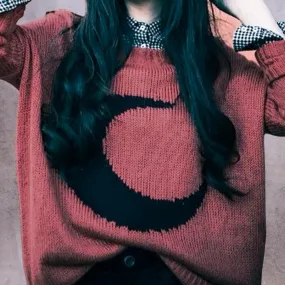 Crescent Moon Mauve Sweater