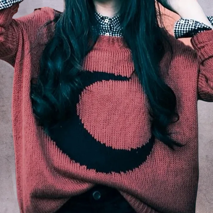 Crescent Moon Mauve Sweater