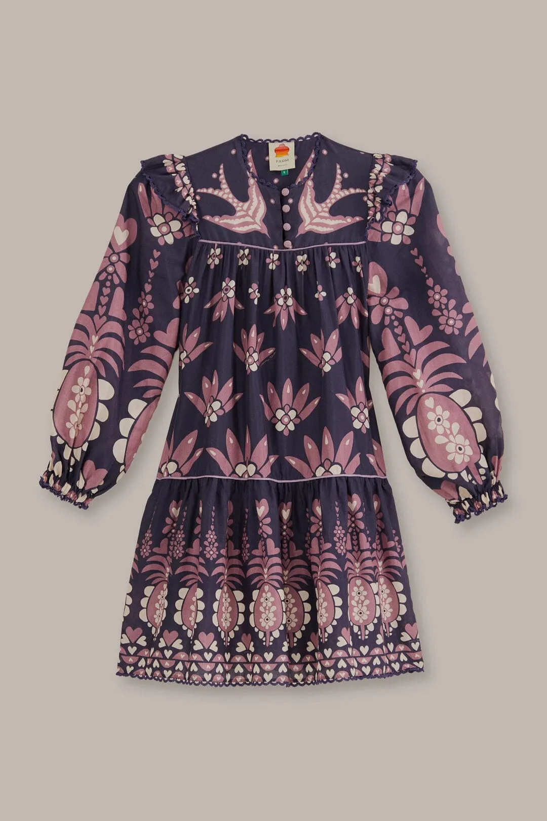 Dark Blue Ainika Martina Long Sleeve Mini Dress