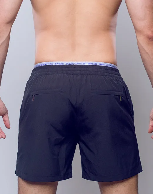 Double Elastic Shorts - Black