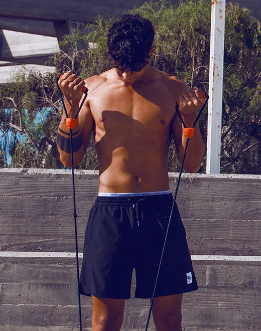 Double Elastic Shorts - Black