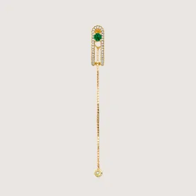 Earring 11 - Emerald & White Diamonds