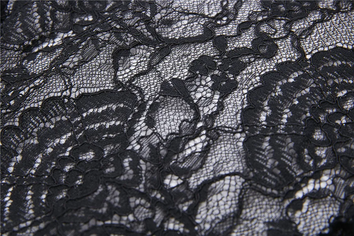 Elegant gothic lace-up lacey knitted T-shirt DW210