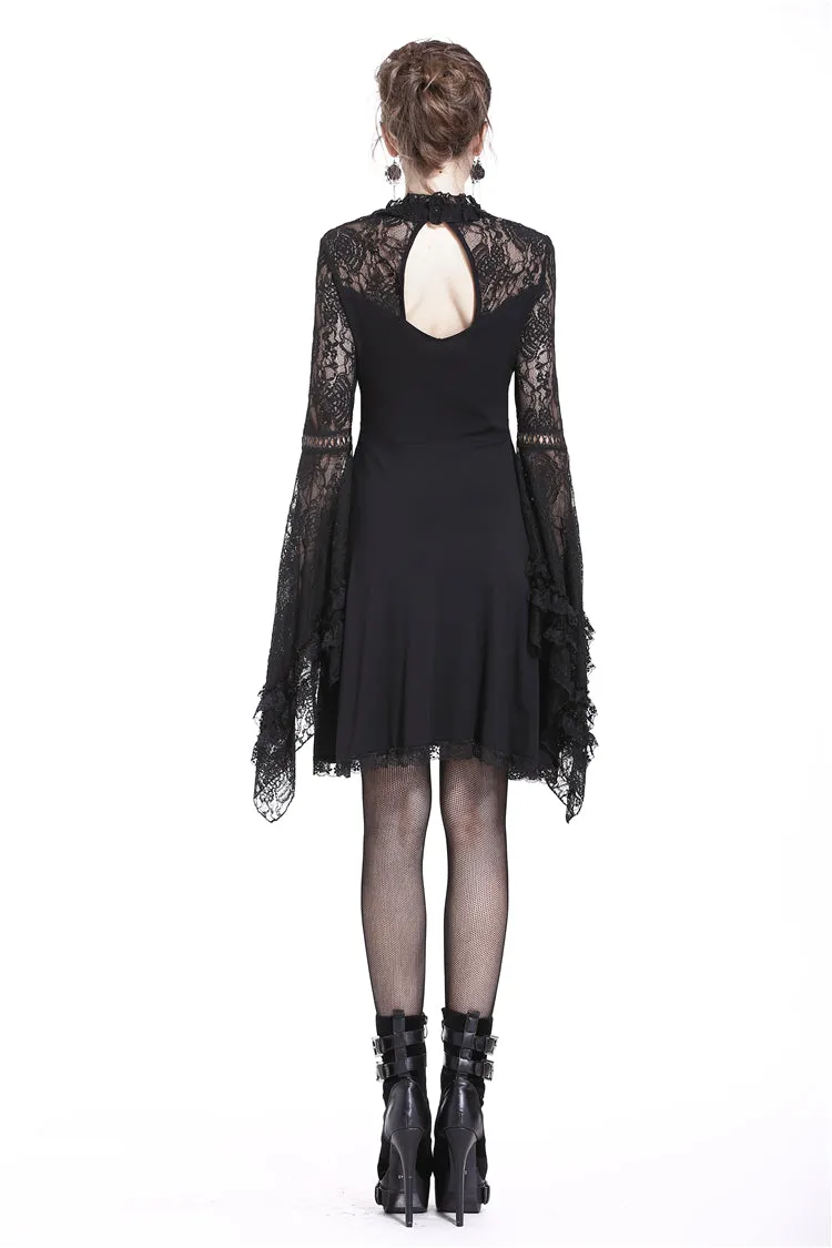 Elegant gothic lace-up lacey knitted T-shirt DW210