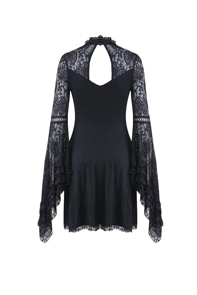 Elegant gothic lace-up lacey knitted T-shirt DW210