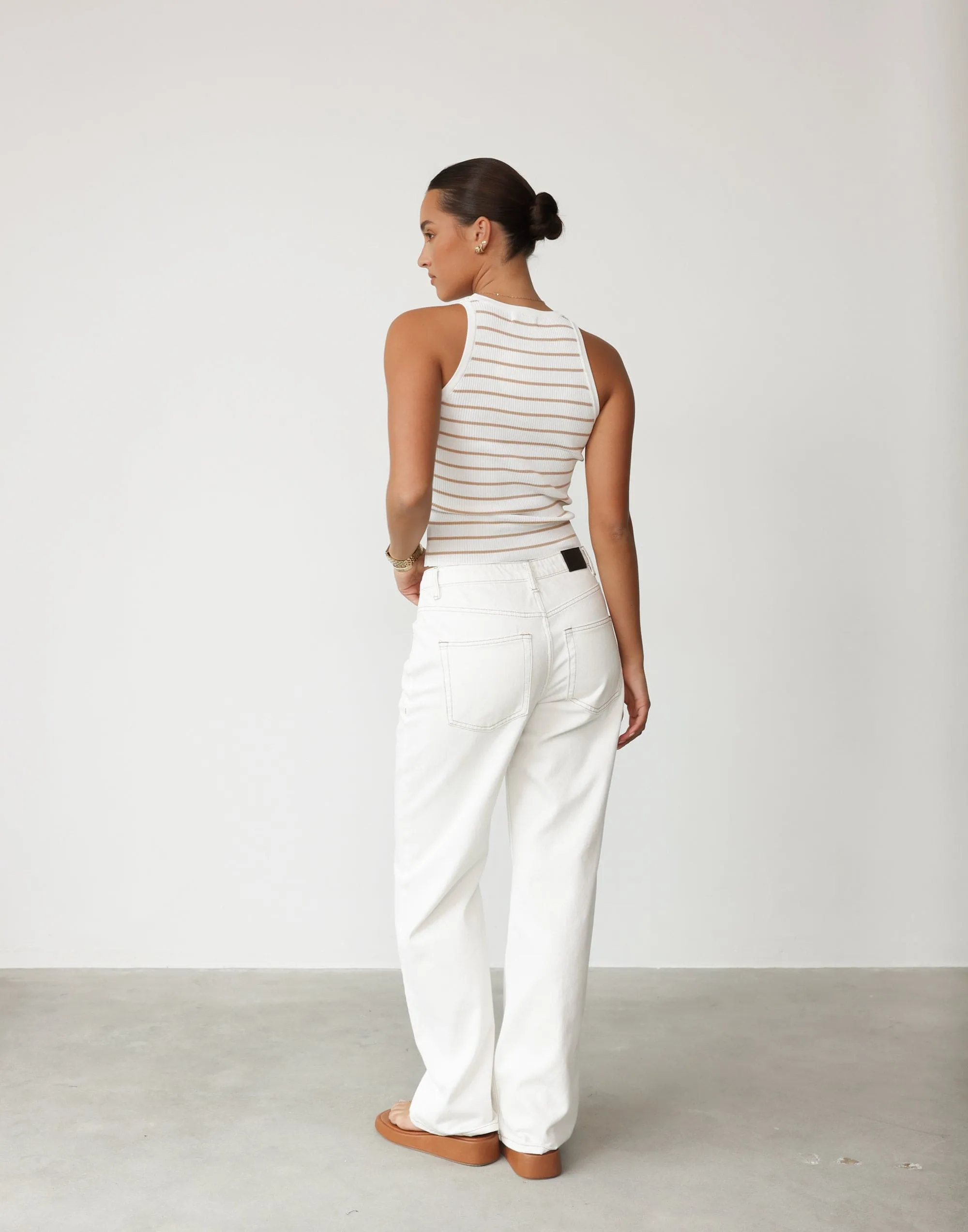 Eleynah Tank Top (Beige/White)