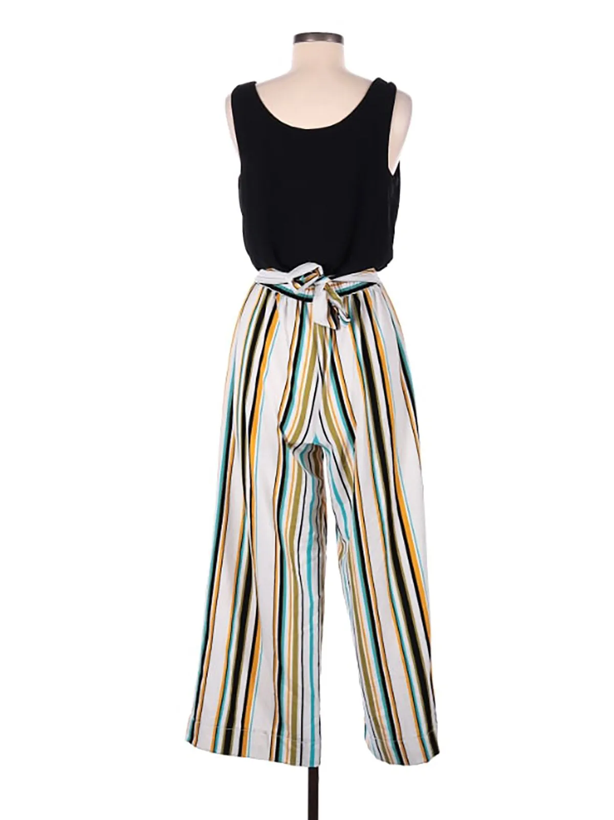 Emma & Michele Size 3X (24) Black Stripe Jumpsuit NWT