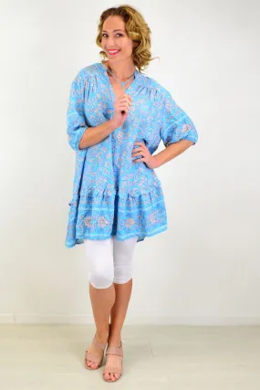 Full Blue Skys Ruffle Tunic Top