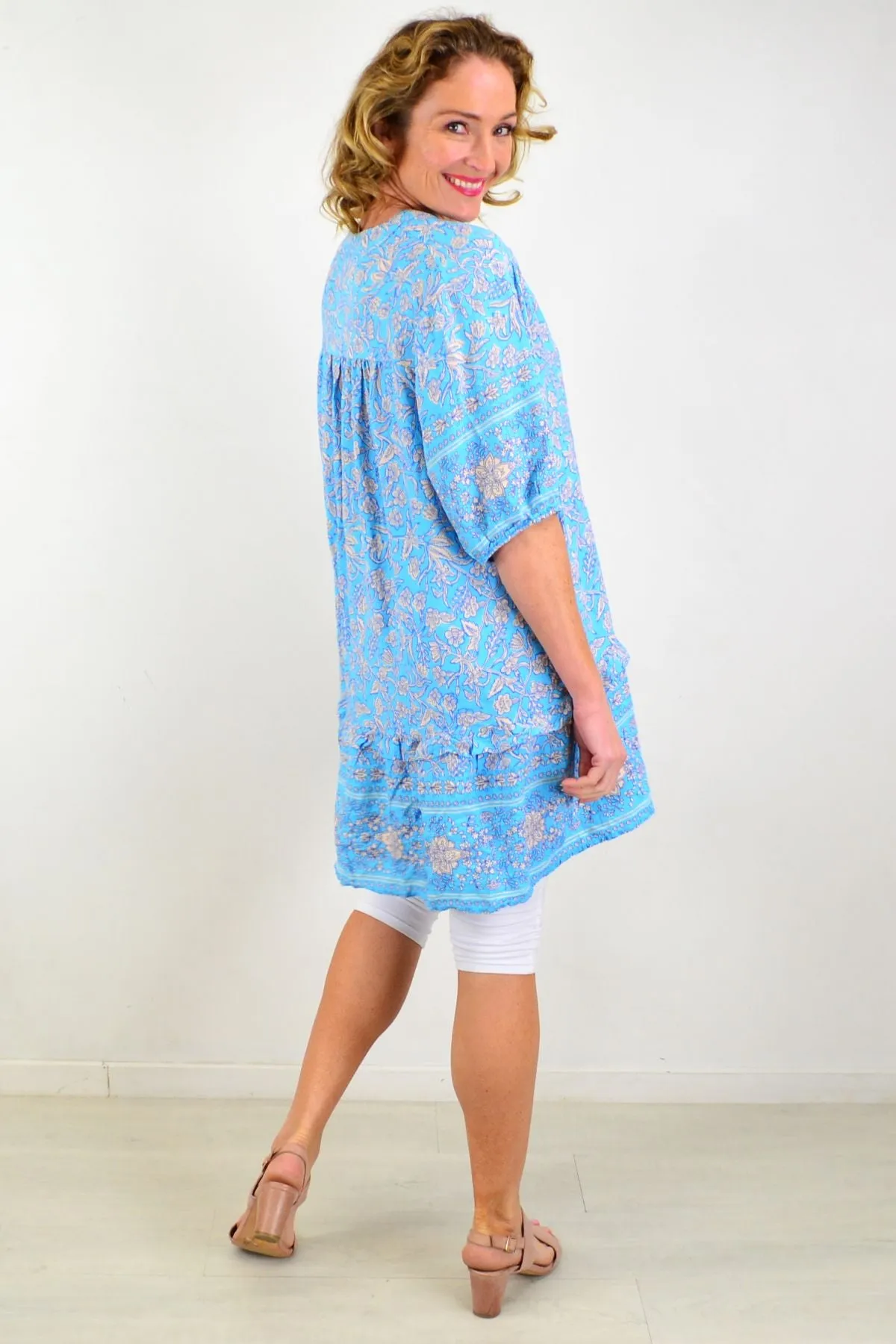 Full Blue Skys Ruffle Tunic Top
