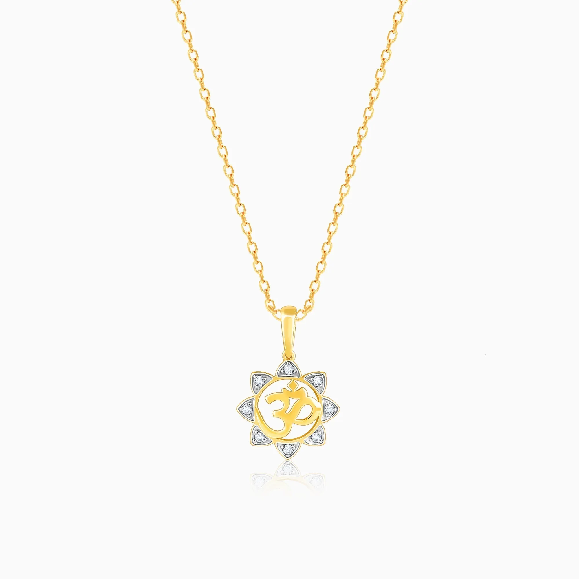 Gold Radiant Om Diamond Pendant