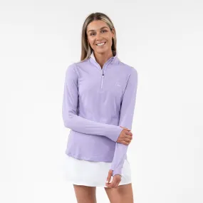 Heather Performance Q-Zip | Heather - Lavender/Tulip