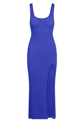 Honolulu Dress - Cobalt Hatch Jacquard