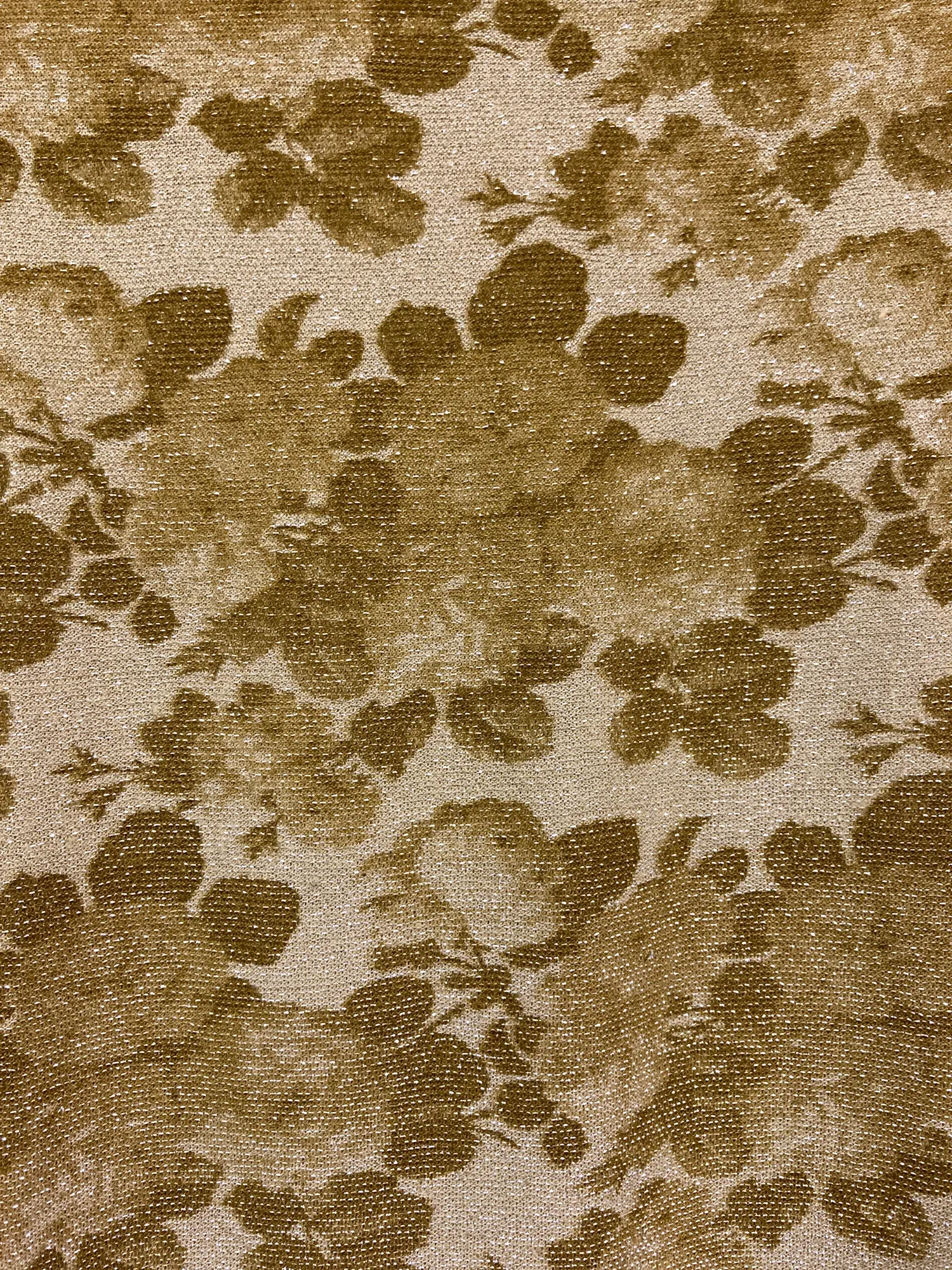 Jean Colonna gold lamé floral print long sleeve top - S