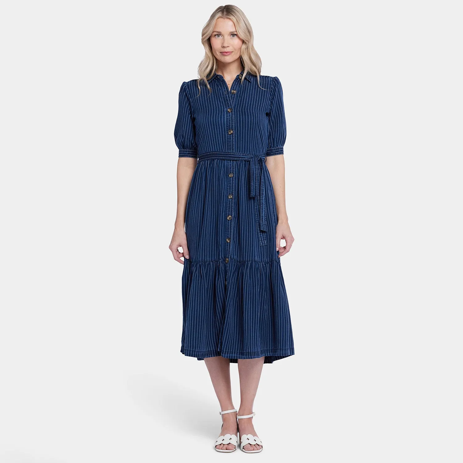 Kate Ruffle Dress  - Dark Ocean