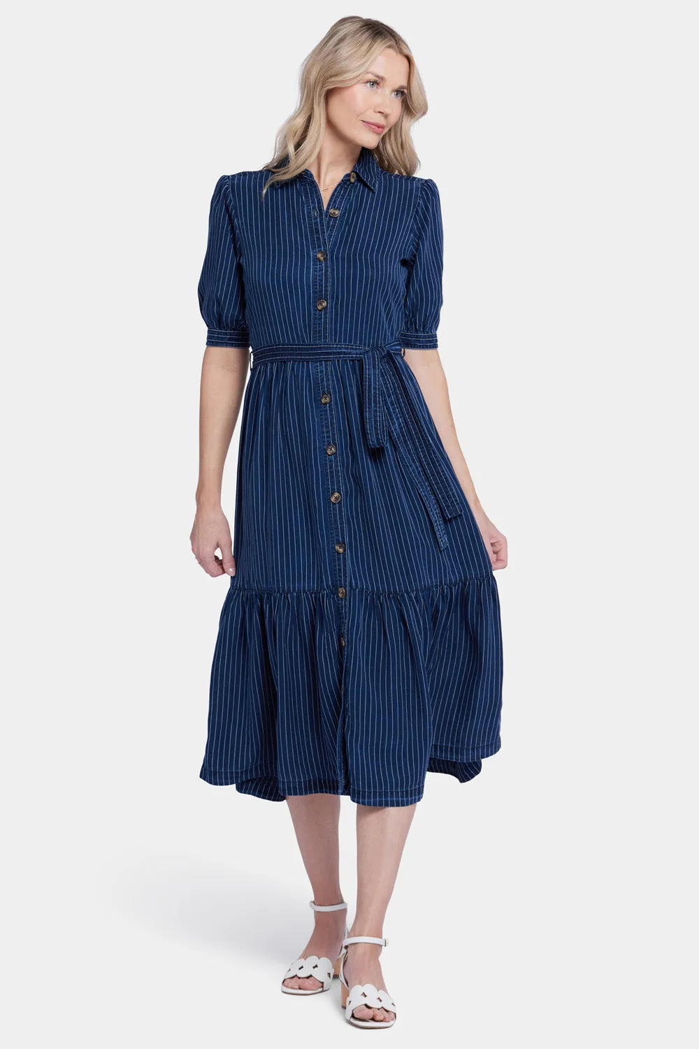Kate Ruffle Dress  - Dark Ocean