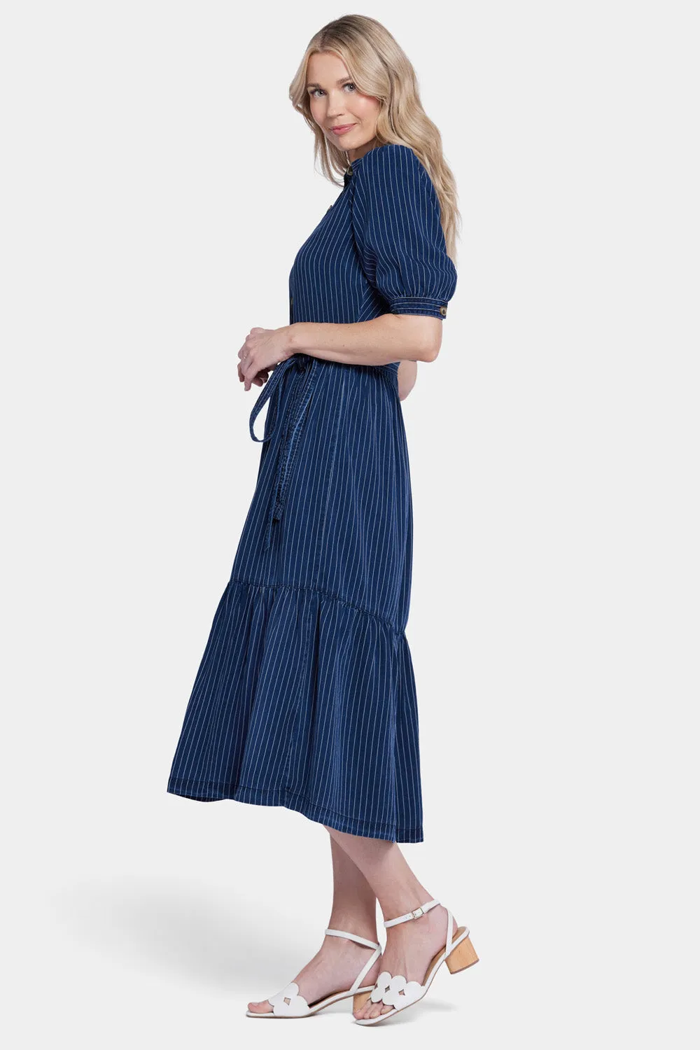 Kate Ruffle Dress  - Dark Ocean