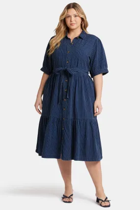 Kate Ruffle Dress In Plus Size - Dark Ocean