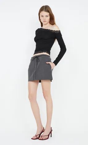 NAIDA MINI SKIRT - CHARCOAL