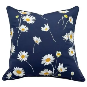 Navy Daisy Indoor Outdoor Pillow
