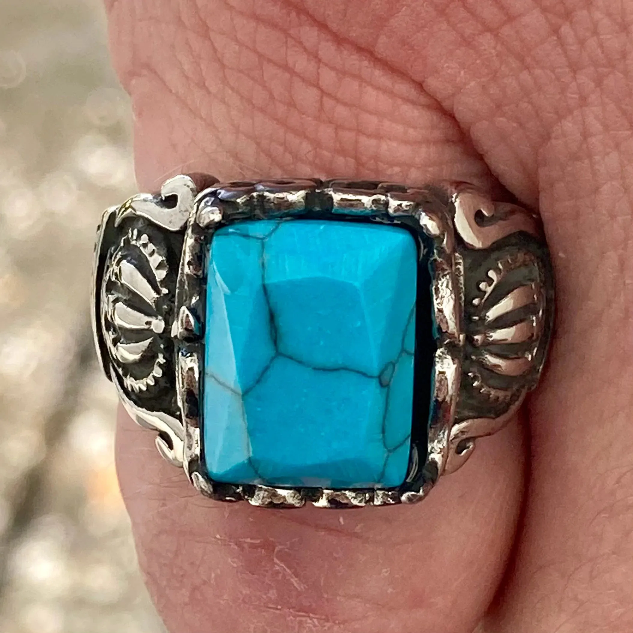 "Blue Stone" - Crown Ring - R79