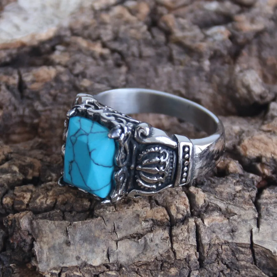 "Blue Stone" - Crown Ring - R79