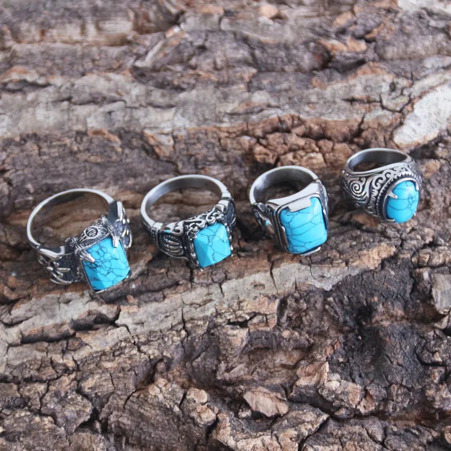 "Blue Stone" - Crown Ring - R79