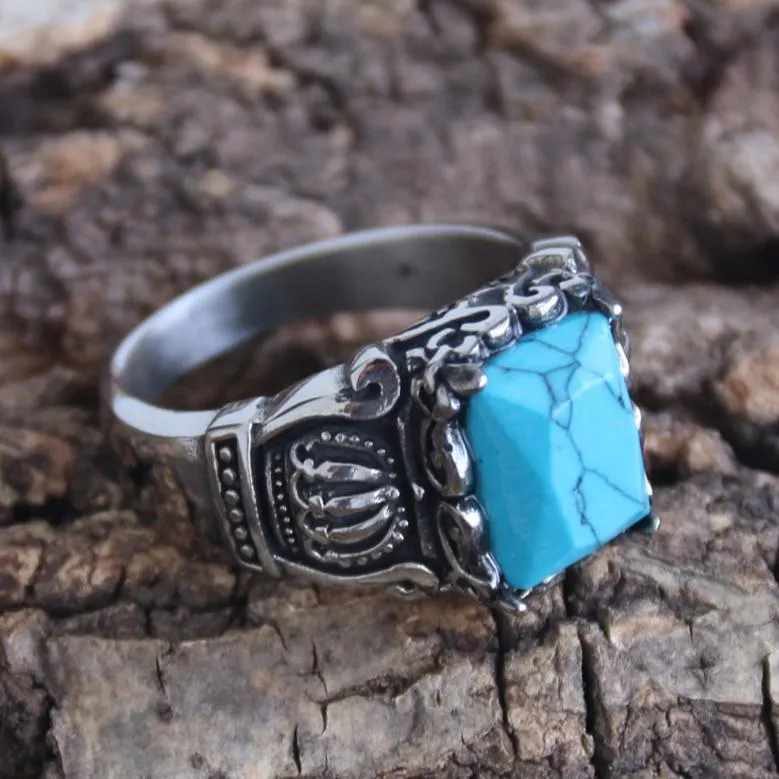 "Blue Stone" - Crown Ring - R79