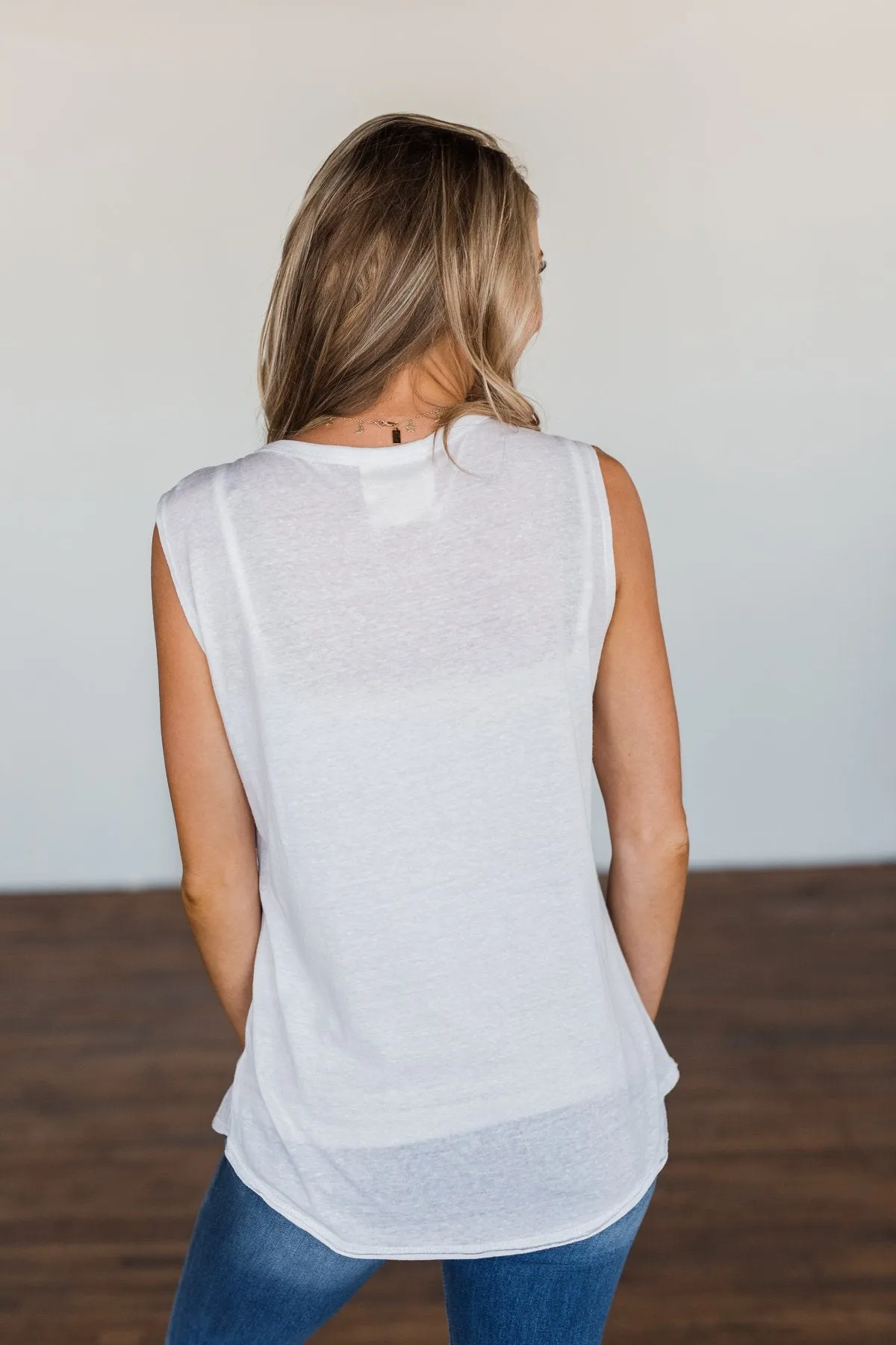 "Coffee" Graphic Tank Top- Off White