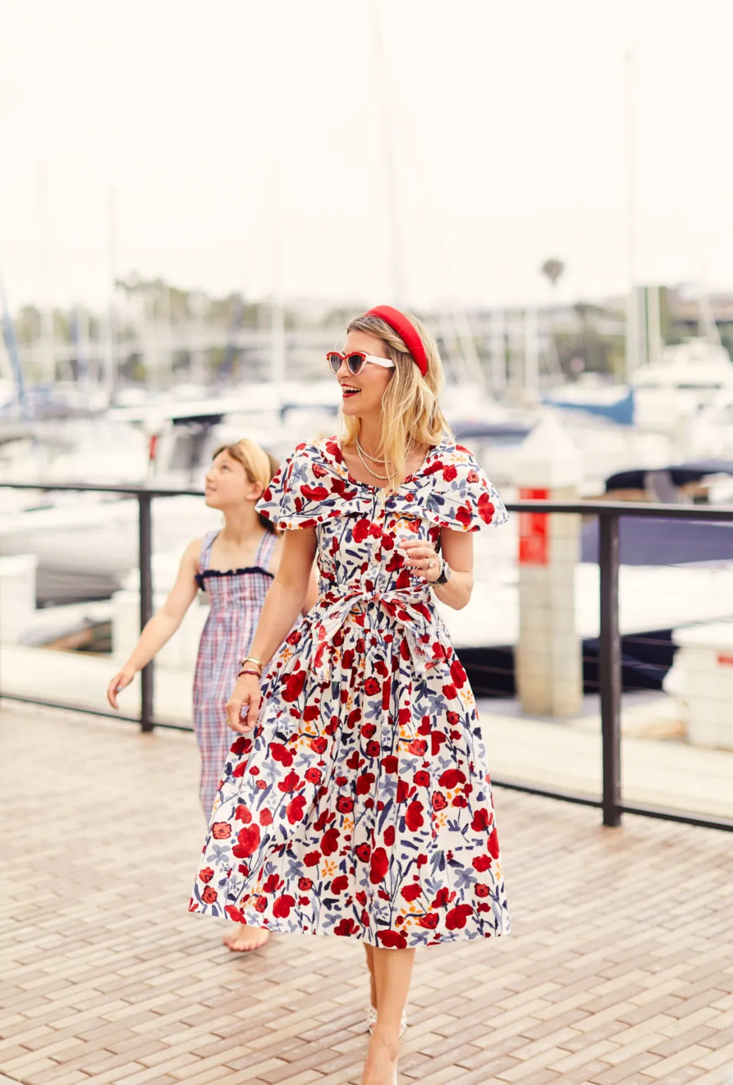 SAMPLE - Shawl Dress MIDI - RWB Floral