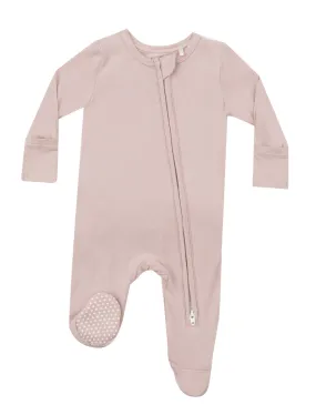 Sepia Rose 2 way zip ruffle footie